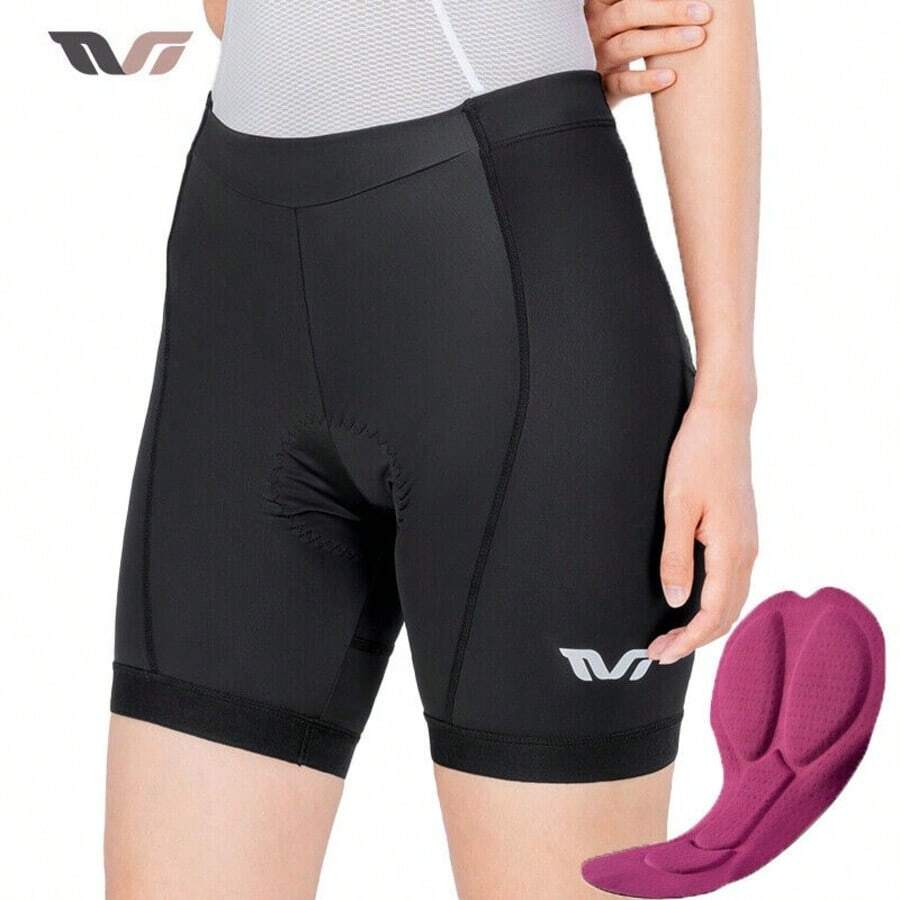 ROCKBROS Women's Seamless Cycling Shorts Hexagon Compression, 5-6h Riding Hand Wash Guide - Black - View 1