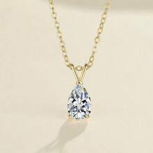 LOVESSOM Collier pendentif en argent sterling S925 avec moissanite, collier en forme de larme, collier en diamant de luxe élégant pour femme, cadeau de bijoux, convient pour les mariages, les banquets, Noël, Halloween, les anniversaires, cadeaux d'anniversaire