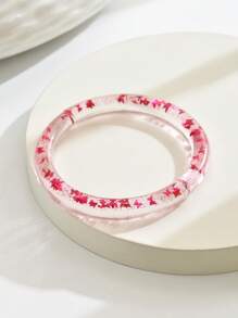1 Stück geometrisches Farbhalo Armband für Damen, geschwungenes Armband aus Harz, Nischendesign Armband