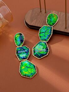 Latest Fashion Exaggerated Glamorous Resort Style Dangle Earrings - Multicolor - View 5