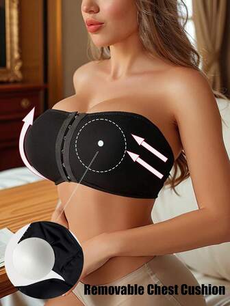 1 Pc Front Closure Push Up Bra Woman Strapless Bralette Bras Front Hook Underwear Women Wireless Brasieres Invisible Lingerie