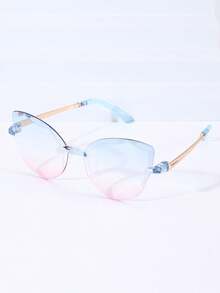 3 Pairs Cat Eye Metal Frame Decorative Glasses, Fashionable For Boy, Girl And Kids - Multicolor - View 4