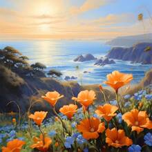 1pc, Flowers On The Coast - Adult Diamond Painting Kit 5D DIY Diamond Painting Full Drill Diamond Painting For Beginners, Art Home Wall Decor, Suitable For Beginners, 5D Diamond Painting Kit, Diamond Painting Kit, Complete Diamonds, Mosaic Set, Suitable For Home Wall Decor And Friend's Holiday Gifts, Unframed Canvas Wall Art, Suitable For Bedroom, Office, Living Room