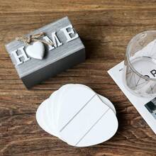 2/4/6pcs Housewarming Gift Home Decor Wooden Heart Shaped Coasters, Farmhouse Coaster Funny Family Coffee Table Protectors