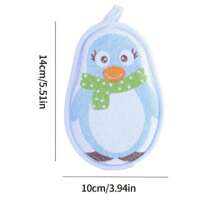 2pcs Cartoon Penguin Baby Bath Sponge, Newborn Baby Shampoo Washing Scrub Towel Bath Ball