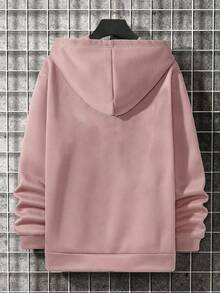 Blusa Frio Moletom Casual Masculino Feminino Estampado Planeta Terra Casaco Algodão Confortável Estiloso - Rosa Bebê - Visão 2