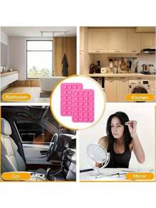 6pcs Suction Cup Phone Case, 3 X 2 Inch, Hands-Free, Convenient Use, 24 Suction Cups, Can Stick To Mirrors, Windows, Suitable For Most Phones