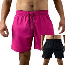KIT 2 short bermudas masculino de LINHO PREMIUM pra usa dia dia bem conforto - Púrpura - Visão 3