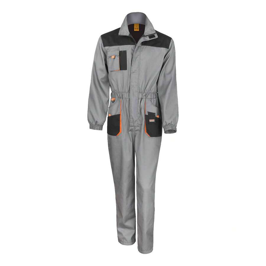 Result Unisex Adult Lite Overalls (Grey/Black/Orange) - Coffee Brown - View 1