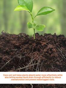 1pc Seedling Block,Organic Plants Coir Brick,Coconut Coir Bricks Premium 100% Organic Peat Moss Mix,Vegetable Soil Bed,Planting Media,Fiber Coconut Husk For Planting, Gardening, Potting Soil Substrate,Seeds,Garden,Flowers,Vegetables,Worm Bedding Composting,Coconut Fibre