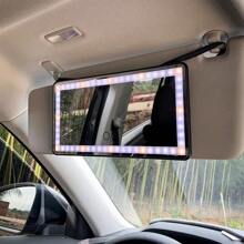 1 Peça Espelho de Vanidade de LED para Para-sol de Carro, Espelho de Maquiagem de LED Inteligente por Toque - 3 Modos de Luz e 60 LEDs - Recarregável e Com Controle de Toque Regulável - Perfeito para Maquiagem em Movimento, Acessório de Interior de Carro Universal para Carros, Caminhões e SUVs - Presente Ideal para o Dia dos Namorados para Mulheres