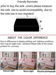 1pc Stretch Sofa Cover, Non-Slip Full Coverage Sofa Seat Cover, Suitable For All Seasons, Fabric Thickened Sofa Slipcover, Machine Washable, Dust-Proof, Pet-Friendly, Home Decor, Adjustable For Corner Sofa, Bedroom, Office, Living Room 1/2/3/4 Seater