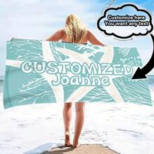 Personalized Beach Towel With Custom Text - Fashionable Design, Quick-Drying And Highly Absorbent, Perfect For Beach, Pool, Camping And Travel - Ideal Gift For Valentine's Day, Birthday, Father's Day And Mother's Day, Beach Essential | Personalized Gift | Quick Drying Fabric Bathroom Decor Summer Beach Essentials