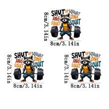 1pc/2pcs/3pcs Owl Gym Motivational Quote Heat Transfer Stickers, Mix Color Polyester, Waterproof Iron-On, Applicable For T-Shirts, Sweatshirts, Pillows And Fabric Surfaces