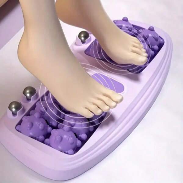 Dual Controlled Foot Massager With 4 Rows Of Rollers - Acupoints For Plantsole Relaxation, Ergonomic Home Health Design