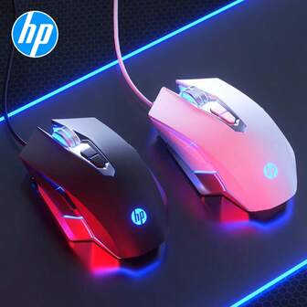 HP 惠普游戏鼠标有线静音游戏网吧机械金属可编程宏键吃鸡LOL笔记本电脑台式USB办公