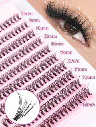 200 stuks 30D 0,07 mm D-krul 8-16 mm gemengde natuurlijke wimperextensions, DIY wimperextensionsset, wimperextensionsset met 200 stuks wimperclusters, enkele wimpers, wimperlijm en afdichting, wimperapplicator, wimperpincet, wimperclustersset, perfect voor beginners om aan hun dochters te geven