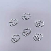 24pcs Electroplated Double Heart Wedding Heart Table Decoration (Gold+Silver) Heart