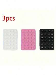 3 pièces Support de téléphone en silicone à double face avec ventouse, poignée de téléphone antidérapante et adhésive, accessoire de smartphone mains libres multifonctionnel, support pour tablette et vidéo portable, compatible sans batterie avec , téléphone Android, cadeau pour anniversaire, famille, amis, support de téléphone, accessoires de téléphone - Multicolore - Voir 3