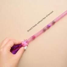 New Elastic Mesh Cat Toy With Cat Ball, Feather, Bell - Chewable & Interactive Pet Toy