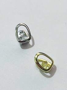 1 pieza Grill bucal unitalla tipo Y2K minimalista y hueco de YOUNGX, Grill de dientes de estilo hip hop brillante apropiado para uso diario y Halloween