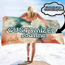 Personalized Beach Towel With Custom Text - Fashionable Design, Quick-Drying And Highly Absorbent, Perfect For Beach, Pool, Camping And Travel - Ideal Gift For Valentine's Day, Birthday, Father's Day And Mother's Day, Beach Essential | Personalized Gift | Quick Drying Fabric Bathroom Decor Summer Beach Essentials