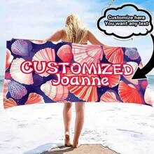 Personalized Beach Towel With Custom Text - Fashionable Design, Quick-Drying And Highly Absorbent, Perfect For Beach, Pool, Camping And Travel - Ideal Gift For Valentine's Day, Birthday, Father's Day And Mother's Day, Beach Essential | Personalized Gift | Quick Drying Fabric Bathroom Decor Summer Beach Essentials