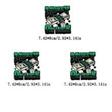1 Stück/2 Stück/3 Stück Geldschloss Bügelbild - kräftiges grün & schwarzes Buchstabendesign mit Kette und Dollarschein - PVC Bügelbild, geeignet für DIY T-Shirts, Hoodies, Jeans, Rucksäcke, Jacken und andere Textilien | Kräftige grafische Bügelbilder | Bügeltransfers