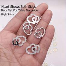 24pcs Electroplated Double Heart Wedding Heart Table Decoration (Gold+Silver) Heart