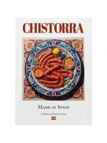 1pc Traditional Spanish National Food Seafood Rice Potato Brave Omelet Retro Delicious Color Canvas Art Picture Home Decoration No Frame