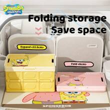 SPONGEBOB 1pc SpongeBob Car Trunk Storage Box - Car Storage Container, Foldable Outdoor Camping Car Organizer Storage Box.