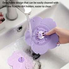 1 buc. Capac de scurgere din silicon în formă de floare, dezodorizant multifuncțional, instalare ușoară, potrivit pentru duș, cadă, baie și bucătărie, material plastic pentru întoarcerea la școală