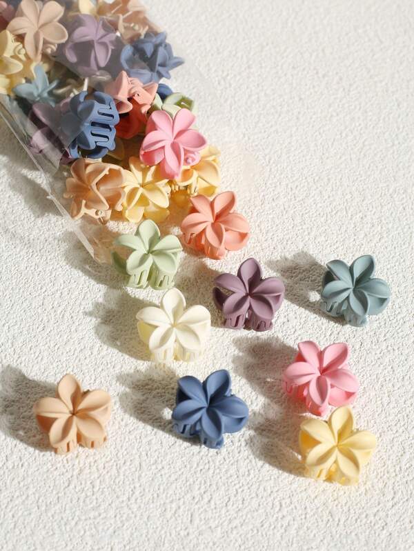 15/20/30pcs Mini Brown Flower Shaped Hair Clips, Small Size Hair Claws For Bangs And Hair Strands (20pcs) Hair Jaw Clip Hair Clamps Hair Clutch Hair Claw Clip, Beach Accessories, Claw Clip Fall Winter Hair Accessories For Women For Vacation Outfits Woman