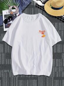 1 Item High Quality T-Shirt, Positioning Seal, Casual Holiday Cotton T-Shirt, Short Sleeve Summer, Autumn