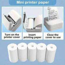 5 rotoli di carta termica mini, adatti per mini stampanti, per la stampa di foto, album fai-da-te, note, elenchi, memo ecc. Colore e design casuali (eventuali macchie sulla carta sono dovute solo all'attrito durante il trasporto, non sono macchie reali e non ne influenzano l'utilizzo. Se sei preoccupato, acquista con attenzione), Forniture scolastiche, Ritorno a scuola