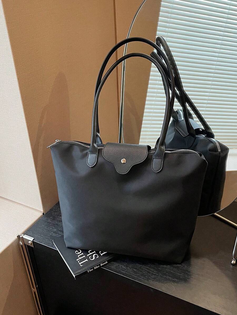 New Women Large Capacity Nylon Casual Solid Color Handbag, Shoulder Bag, Tote Bag