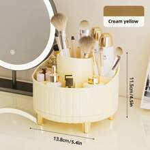 Suporte Giratório de 360° para Pincéis de Maquiagem e Caixa de Armazenamento, Organizador de Cosméticos para Decoração do Quarto, Penteadeira, Quarto, Banheiro