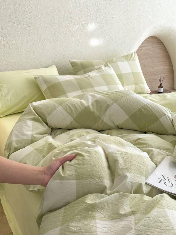 3 pièces Set (1 pièce housse de couette, 2 taies d'oreiller) Parure de lit à motif rayé, peau amicale, confortable et lavable, convient pour toutes les saisons