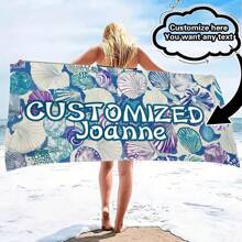 Personalized Beach Towel With Custom Text - Fashionable Design, Quick-Drying And Highly Absorbent, Perfect For Beach, Pool, Camping And Travel - Ideal Gift For Valentine's Day, Birthday, Father's Day And Mother's Day, Beach Essential | Personalized Gift | Quick Drying Fabric Bathroom Decor Summer Beach Essentials