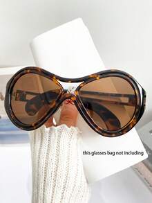 New Personalized Color Block Y2K Oversized Double-Beam Fashion Fashion Glasses, Suitable For Women & Men, Street Style, Party, Festival, Hiphop, Dance Show, Daily Casual, Couple, Beach, Unique Design - Multicolor - View 17