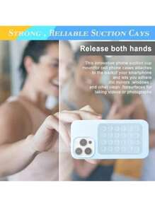 6 Pcs Silicone Suction Cup Holders - Multi-Function Non-Slip Adhesive Phone Holder Pads, Portable & Detachable Square Stand For Hands-Free Selfie & Video Recording Compatible With IPhone, Android Phone, Gift For Birthday, Family, Friends Phone Stand, Phone Accessories