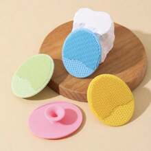 2pcs/Set Teens Bath & Shampoo Brush Set - Soft Silicone, Gentle Scalp Massage, Easy Clean Hair Comb, Cartoon Elephant Washcloth, Soft Lathering Scrubber, Body Hair Cleaning Sponge, Bathing Supplies, Suitable For Teens