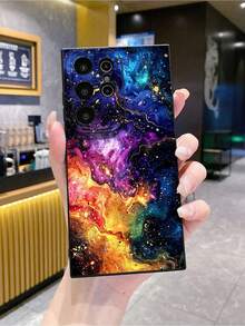 Funda para teléfono (1 unidad) con patrón de mármol beige, resistente a golpes y compatible con phone. - Negro - Ver 5