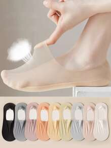 1/4/8 Paia di calzini invisibili da donna con imbottitura in schiuma colorata, antiscivolo e invisibili, stile basso per primavera/estate, adatti per tacchi alti