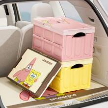 SPONGEBOB 1pc SpongeBob Car Trunk Storage Box - Car Storage Container, Foldable Outdoor Camping Car Organizer Storage Box.