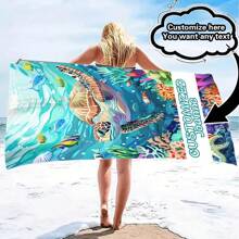 Personalized Beach Towel With Custom Text - Fashionable Design, Quick-Drying And Highly Absorbent, Perfect For Beach, Pool, Camping And Travel - Ideal Gift For Valentine's Day, Birthday, Father's Day And Mother's Day, Beach Essential | Personalized Gift | Quick Drying Fabric Bathroom Decor Summer Beach Essentials