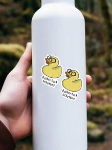 1/3pcs "Rubber Duck Debugging" Humorous Sticker, A Cartoon Rubber Duck With Glasses Is The Best Gift For Programmers, Suitable For Laptop, Water Bottle, Journal, Skins, Guitars, Helmets, Office Supplies, School, Skateboards, Luggage, And Other Funny Decal