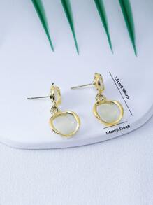 1 Pair Retro Chic Vintage Cat Eye Style Earrings, High-End Quality Daily Wear Accessories