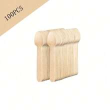 100pcs Disposable Birch Spoons Suitable For Desserts, Cakes, Ice Cream, Picnics, Camping Parties, Summer Activities