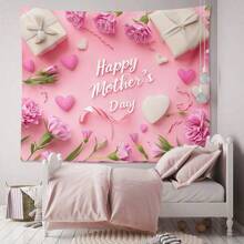 Tapisserie imprimée pour la fête des Mères, coffret cadeau pastel, décoration murale, idéale pour la chambre, le salon ou les fêtes.